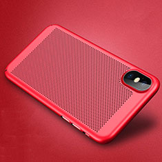 Cover Plastica Rigida Perforato per Apple iPhone X Rosso