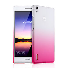 Cover Plastica Trasparente Rigida Sfumato per Huawei P7 Dual SIM Rosa