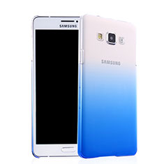 Cover Plastica Trasparente Rigida Sfumato per Samsung Galaxy A7 Duos SM-A700F A700FD Blu