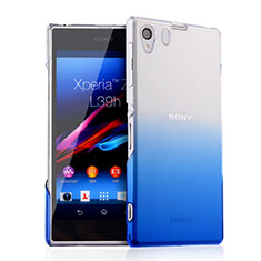 Cover Plastica Trasparente Rigida Sfumato per Sony Xperia Z1 L39h Blu