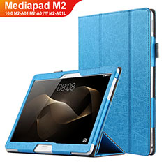 Cover Portafoglio In Pelle con Supporto L01 per Huawei MediaPad M2 10.0 M2-A01 M2-A01W M2-A01L Blu