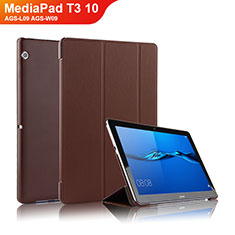 Cover Portafoglio In Pelle con Supporto L01 per Huawei MediaPad T3 10 AGS-L09 AGS-W09 Marrone