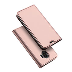 Cover Portafoglio In Pelle con Supporto L01 per Samsung Galaxy Grand Prime Pro (2018) Oro Rosa