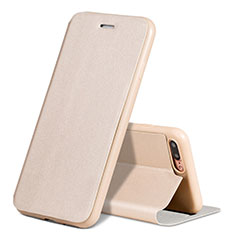 Cover Portafoglio In Pelle con Supporto L02 per Apple iPhone 7 Plus Oro