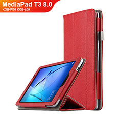 Cover Portafoglio In Pelle con Supporto L02 per Huawei MediaPad T3 8.0 KOB-W09 KOB-L09 Rosso