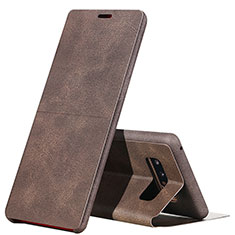 Cover Portafoglio In Pelle con Supporto L04 per Samsung Galaxy Note 8 Duos N950F Marrone