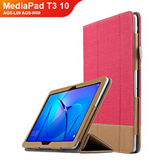 Cover Portafoglio In Pelle con Supporto L06 per Huawei MediaPad T3 10 AGS-L09 AGS-W09 Rosso