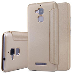 Cover Portafoglio In Pelle con Supporto per Asus Zenfone 3 Max Oro