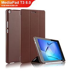 Cover Portafoglio In Pelle con Supporto per Huawei MediaPad T3 8.0 KOB-W09 KOB-L09 Marrone