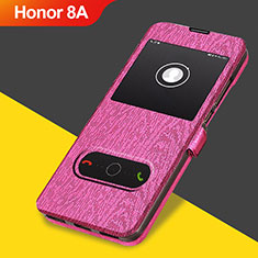 Cover Portafoglio In Pelle con Supporto per Huawei Y6 Pro (2019) Rosa Caldo