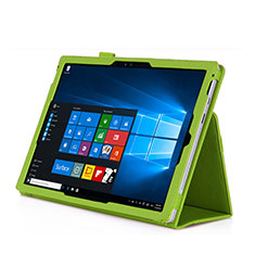 Cover Portafoglio In Pelle con Supporto per Microsoft Surface Pro 3 Verde