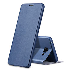 Cover Portafoglio In Pelle con Supporto per Samsung Galaxy A7 (2016) A7100 Blu