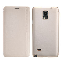 Cover Portafoglio In Pelle con Supporto per Samsung Galaxy Note 4 SM-N910F Oro