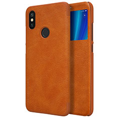 Cover Portafoglio In Pelle con Supporto per Xiaomi Mi A2 Marrone