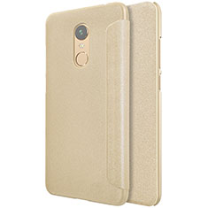 Cover Portafoglio In Pelle con Supporto per Xiaomi Redmi 5 Plus Oro