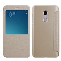 Cover Portafoglio In Pelle con Supporto per Xiaomi Redmi Note 4X High Edition Oro