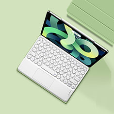 Cover Portafoglio In Pelle con Tastiera K01 per Apple iPad Air 10.9 (2020) Verde Pastello