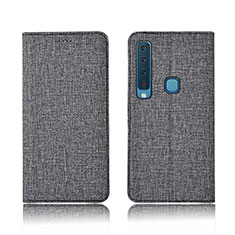 Cover Portafoglio In Pelle Cover con Supporto per Samsung Galaxy A9 (2018) A920 Grigio