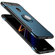 Cover Silicone e Plastica Opaca con Anello Supporto per Huawei Nova 2 Plus Blu