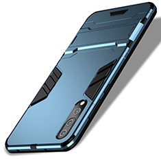 Cover Silicone e Plastica Opaca con Supporto per Huawei P20 Pro Blu