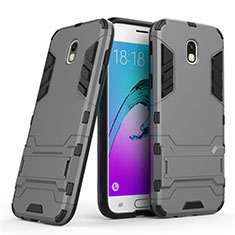 Cover Silicone e Plastica Opaca con Supporto per Samsung Galaxy J5 (2017) Duos J530F Grigio