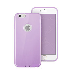 Cover Silicone Morbida Lucido con Foro per Apple iPhone 6S Plus Viola