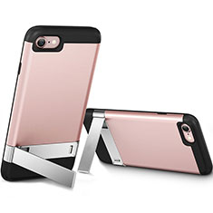 Cover Silicone Morbida Lucido con Supporto per Apple iPhone 7 Rosa