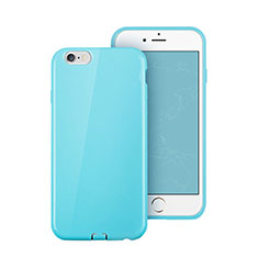 Cover Silicone Morbida Lucido per Apple iPhone 6S Cielo Blu