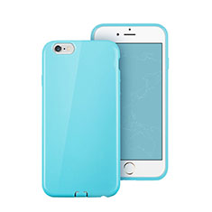 Cover Silicone Morbida Lucido per Apple iPhone 6S Plus Cielo Blu