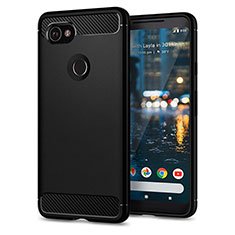 Cover Silicone Morbida Lucido per Google Pixel 2 XL Nero