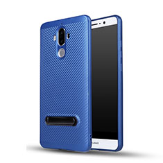 Cover Silicone Morbida Spigato con Supporto per Huawei Mate 9 Blu