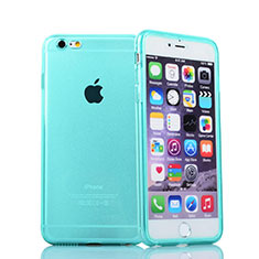 Cover Silicone Trasparente A Flip Morbida per Apple iPhone 6S Plus Cielo Blu