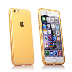 Cover Silicone Trasparente A Flip Morbida per Apple iPhone 6S Plus Oro