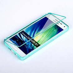 Cover Silicone Trasparente A Flip Morbida per Samsung Galaxy A5 Duos SM-500F Cielo Blu