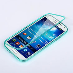 Cover Silicone Trasparente A Flip Morbida per Samsung Galaxy S4 i9500 i9505 Cielo Blu