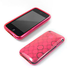 Cover Silicone Trasparente Morbida Cerchio per Apple iPhone 3G 3GS Rosa