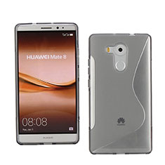 Cover Silicone Trasparente Morbida S-Line per Huawei Mate 8 Grigio