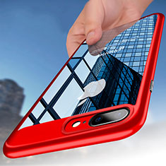 Cover Silicone Trasparente Opaca Laterale B01 per Apple iPhone 7 Plus Rosso