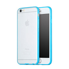 Cover Silicone Trasparente Opaca Laterale per Apple iPhone 6 Blu