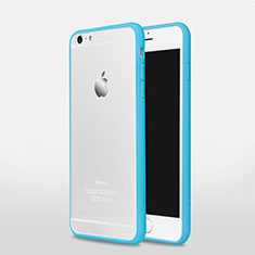 Cover Silicone Trasparente Opaca Laterale per Apple iPhone 6 Plus Blu