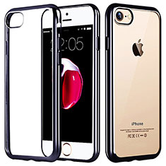 Cover Silicone Trasparente Opaca Laterale per Apple iPhone 8 Nero