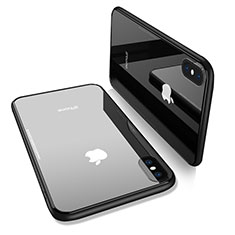 Cover Silicone Trasparente Specchio Laterale per Apple iPhone Xs Max Nero