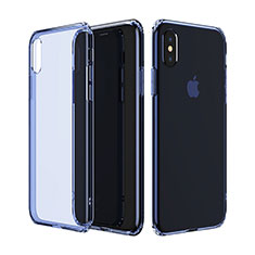 Cover Silicone Trasparente Ultra Slim Morbida per Apple iPhone X Blu