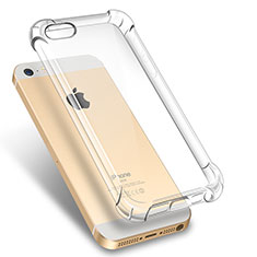 Cover Silicone Trasparente Ultra Sottile Morbida H02 per Apple iPhone 5S Chiaro