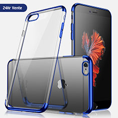 Cover Silicone Trasparente Ultra Sottile Morbida H04 per Apple iPhone SE3 (2022) Blu