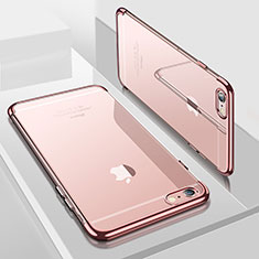 Cover Silicone Trasparente Ultra Sottile Morbida H04 per Apple iPhone SE3 2022 Oro Rosa