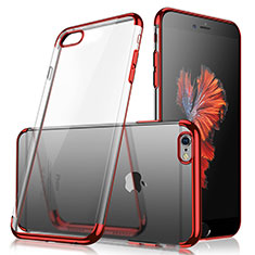 Cover Silicone Trasparente Ultra Sottile Morbida H04 per Apple iPhone SE3 (2022) Rosso