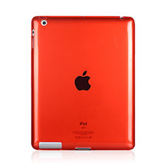 Cover Silicone Trasparente Ultra Sottile Morbida per Apple iPad 4 Rosso