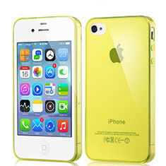 Cover Silicone Trasparente Ultra Sottile Morbida per Apple iPhone 4 Giallo