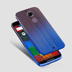 Cover Silicone Trasparente Ultra Sottile Morbida per Motorola Moto X (2nd Gen) Blu